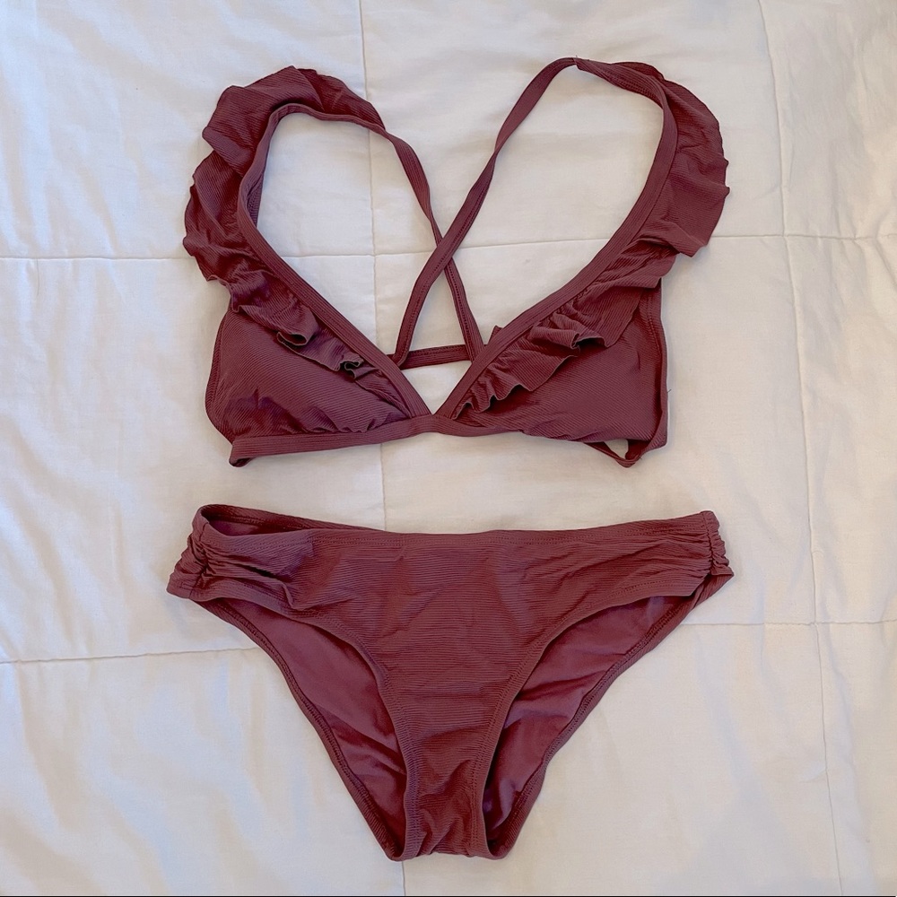 SHADE & SHORE RUFFLE BIKINI SET